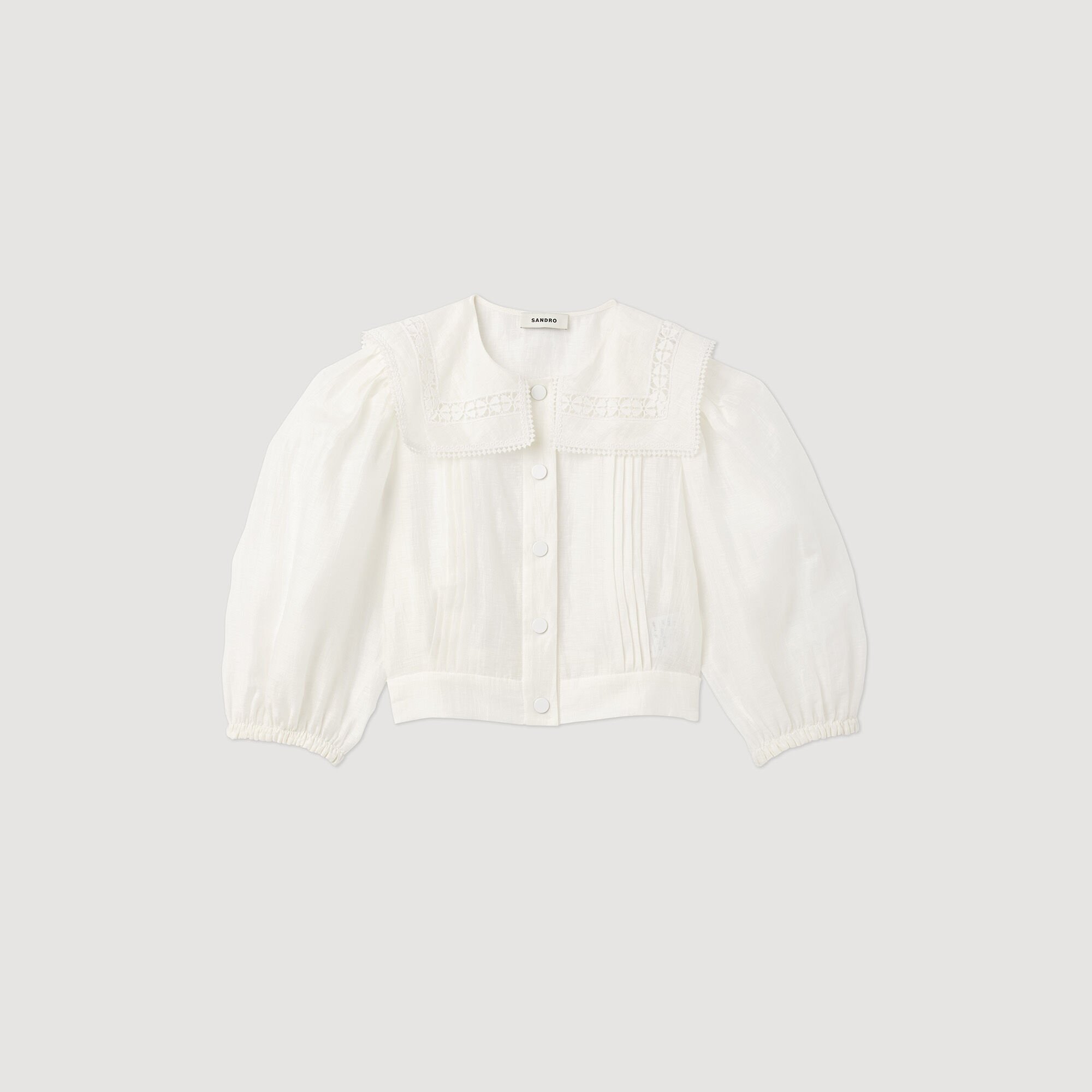 Camicia con colletto in pizzo