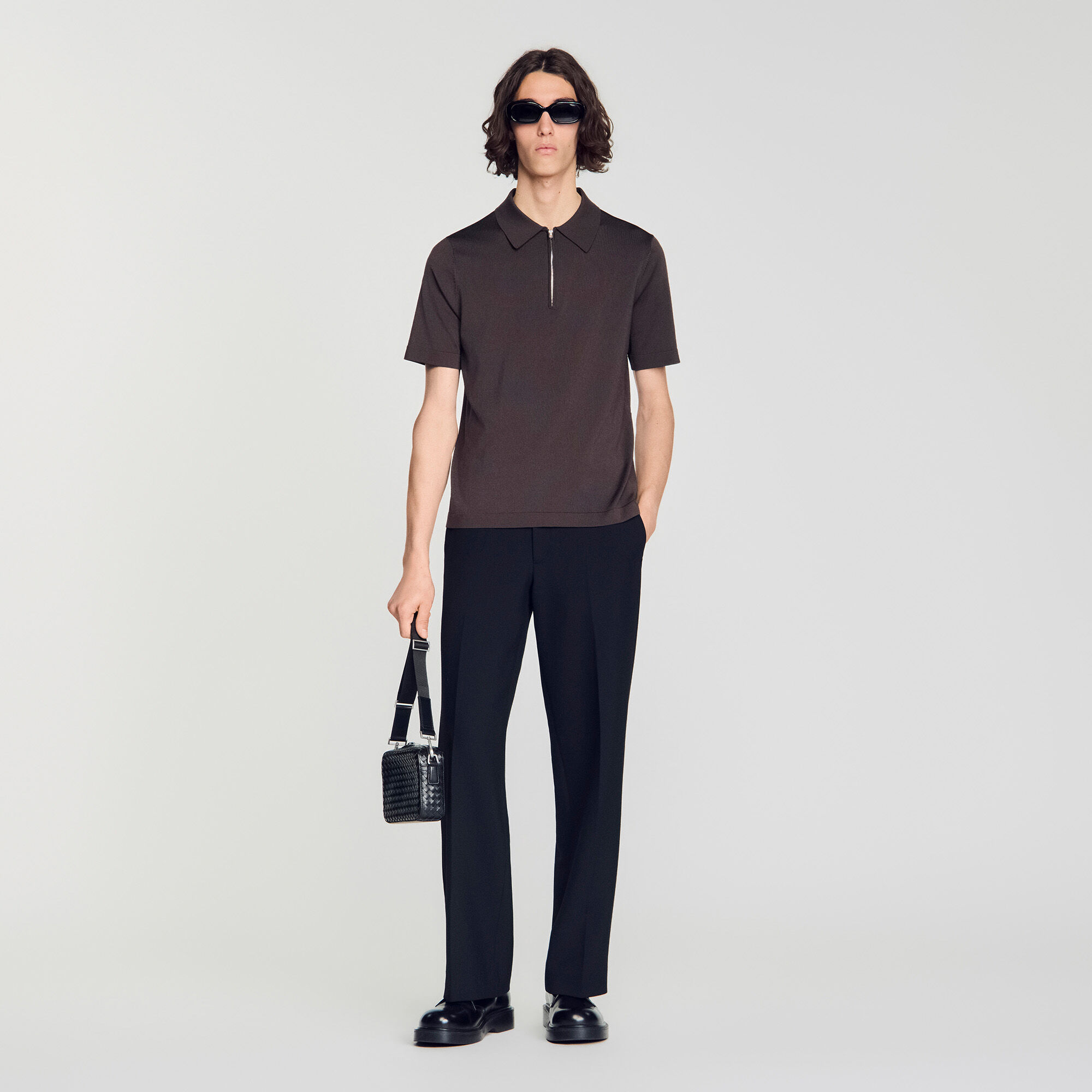 Polo in maglia con zip