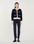 Cardigan bicolore con bottoni