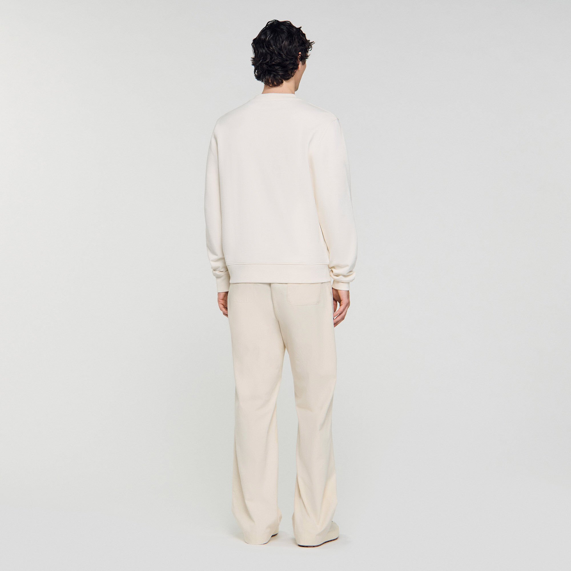 Felpa oversize con inserto in pelle