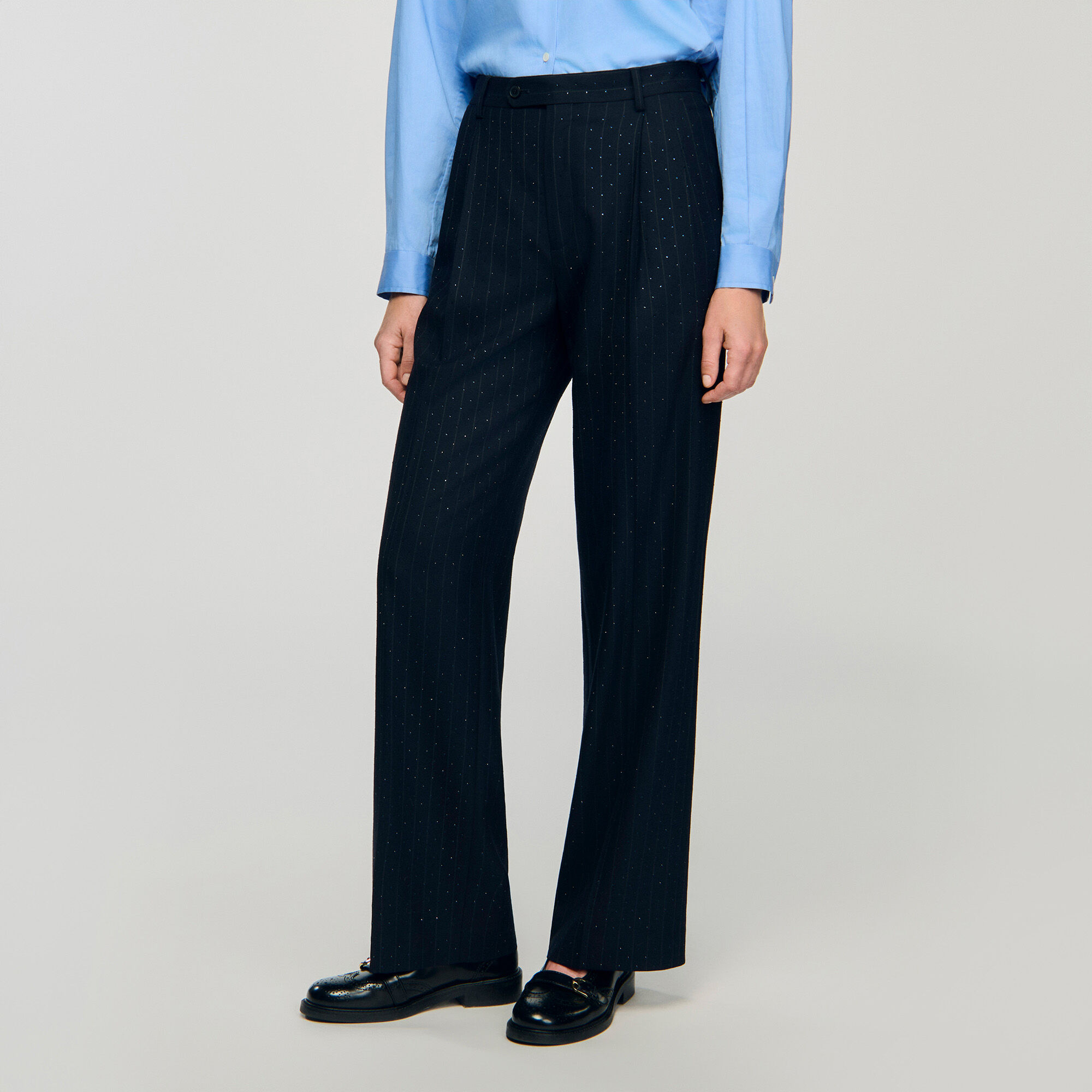Pantaloni a righe glitterate