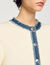 Cardigan con dettagli in denim