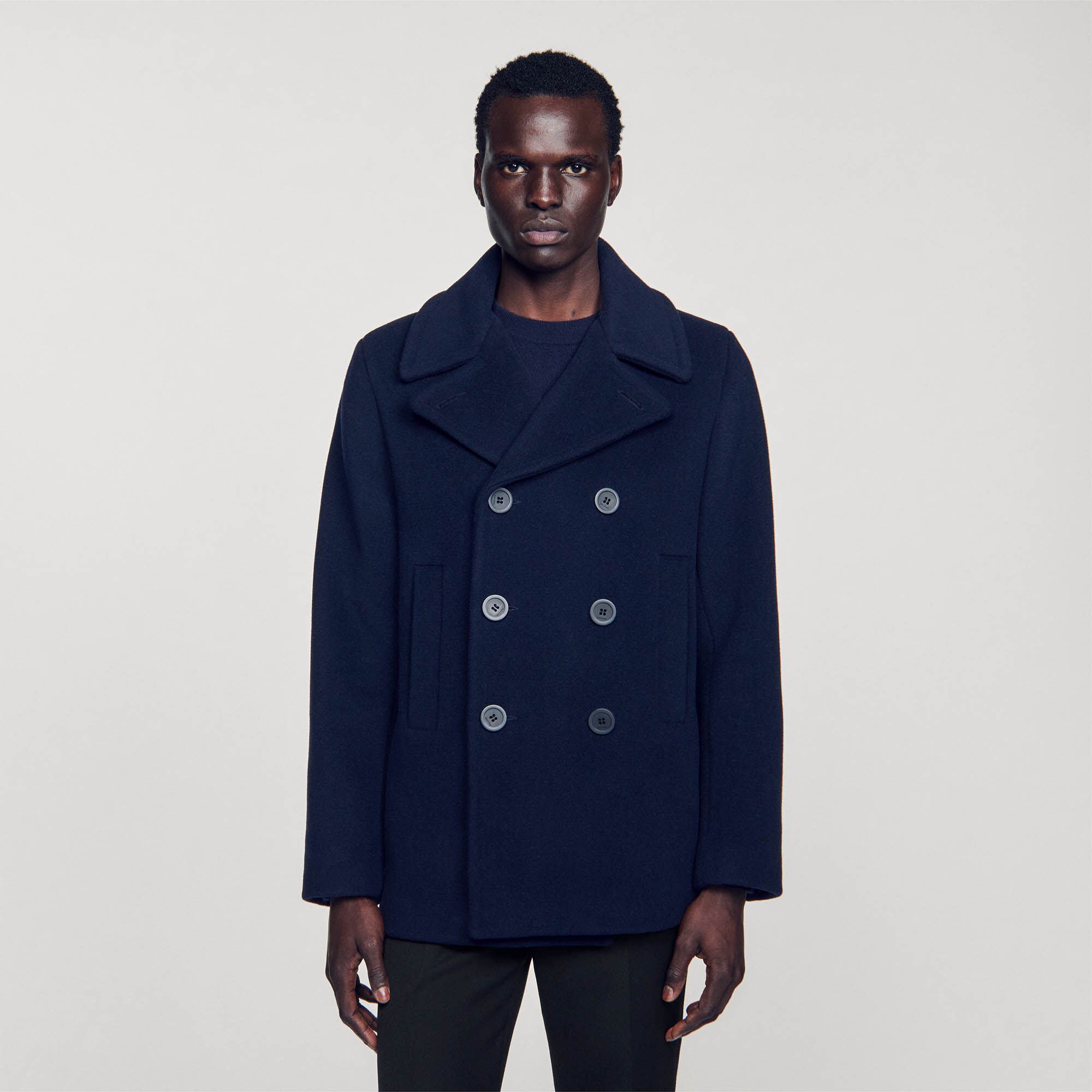 Cappotto dritto in misto lana