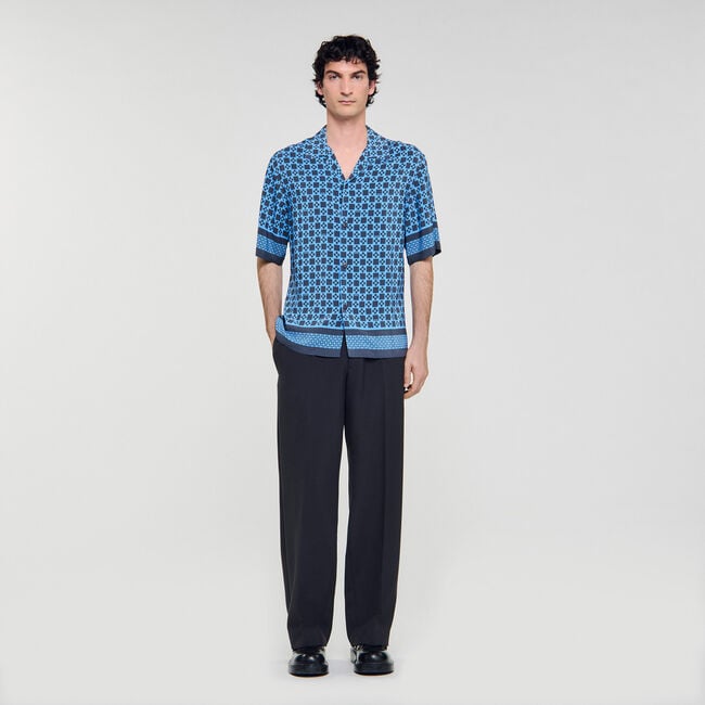 Camicia fluida con stampa Square Cross