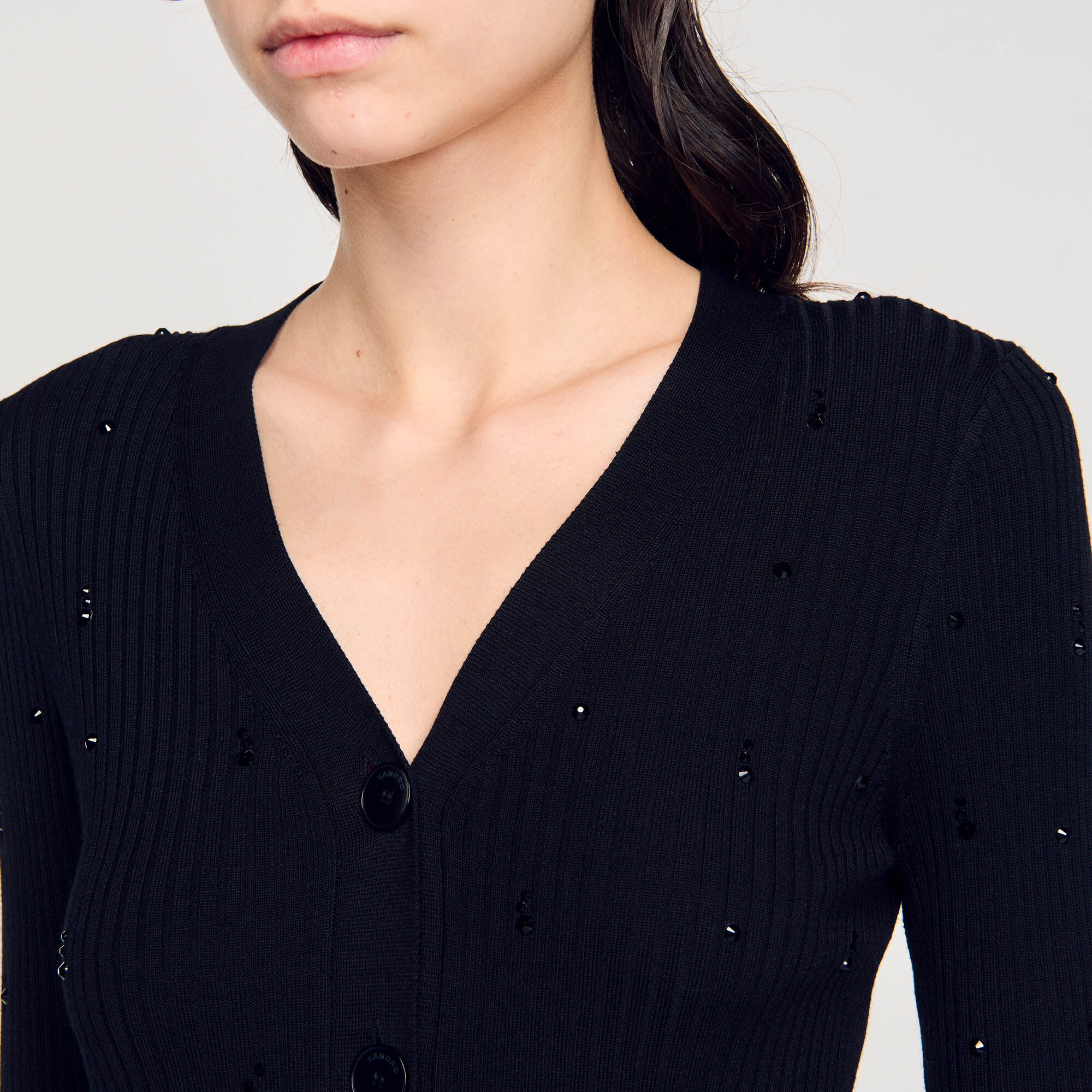 Cardigan con strass