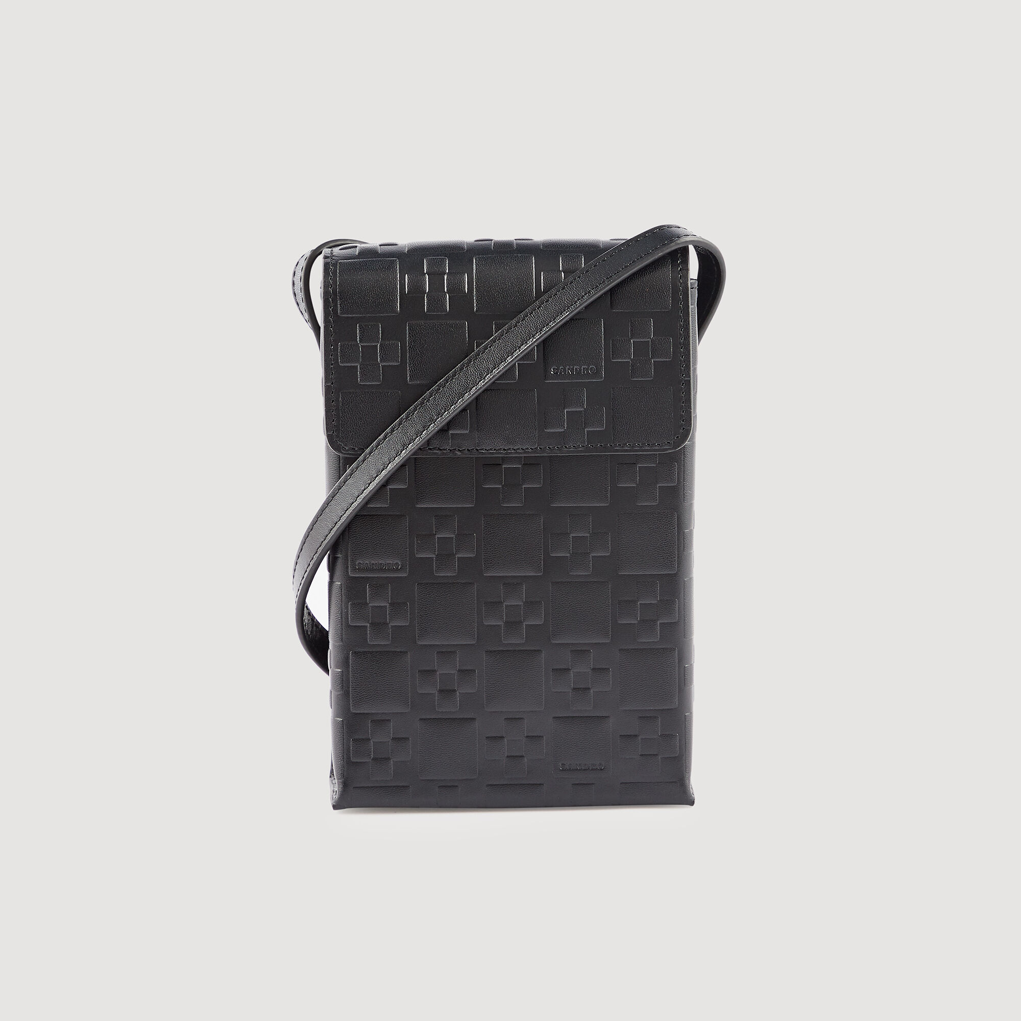 Pochette in pelle goffrata monogramma S