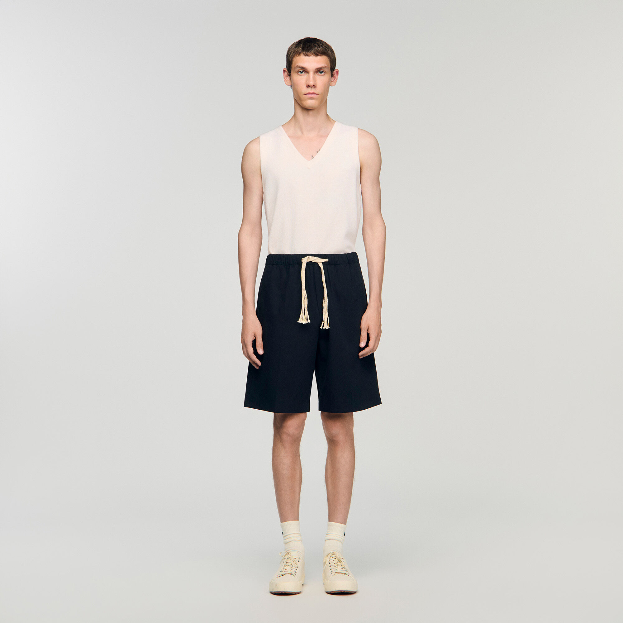 Shorts in cotone con vita elasticizzata