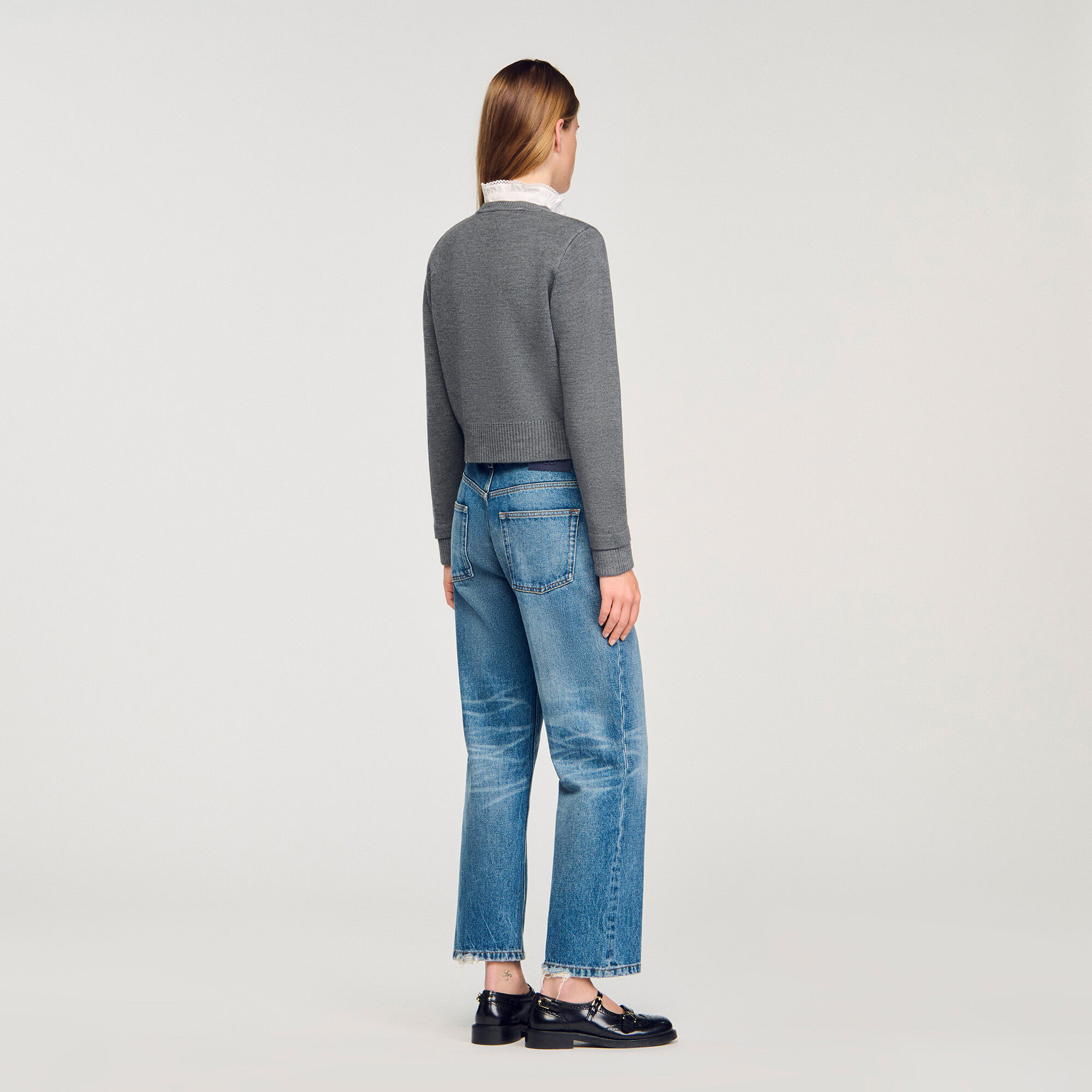 Cardigan colletto volant rimovibile
