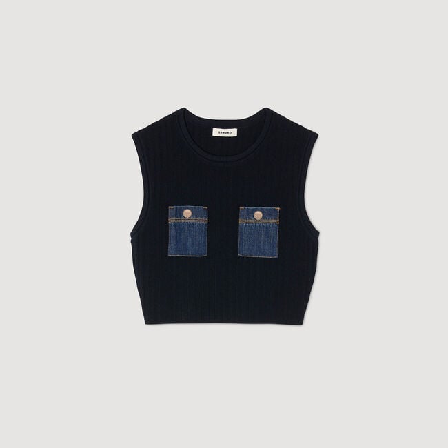 Top in maglia e denim
