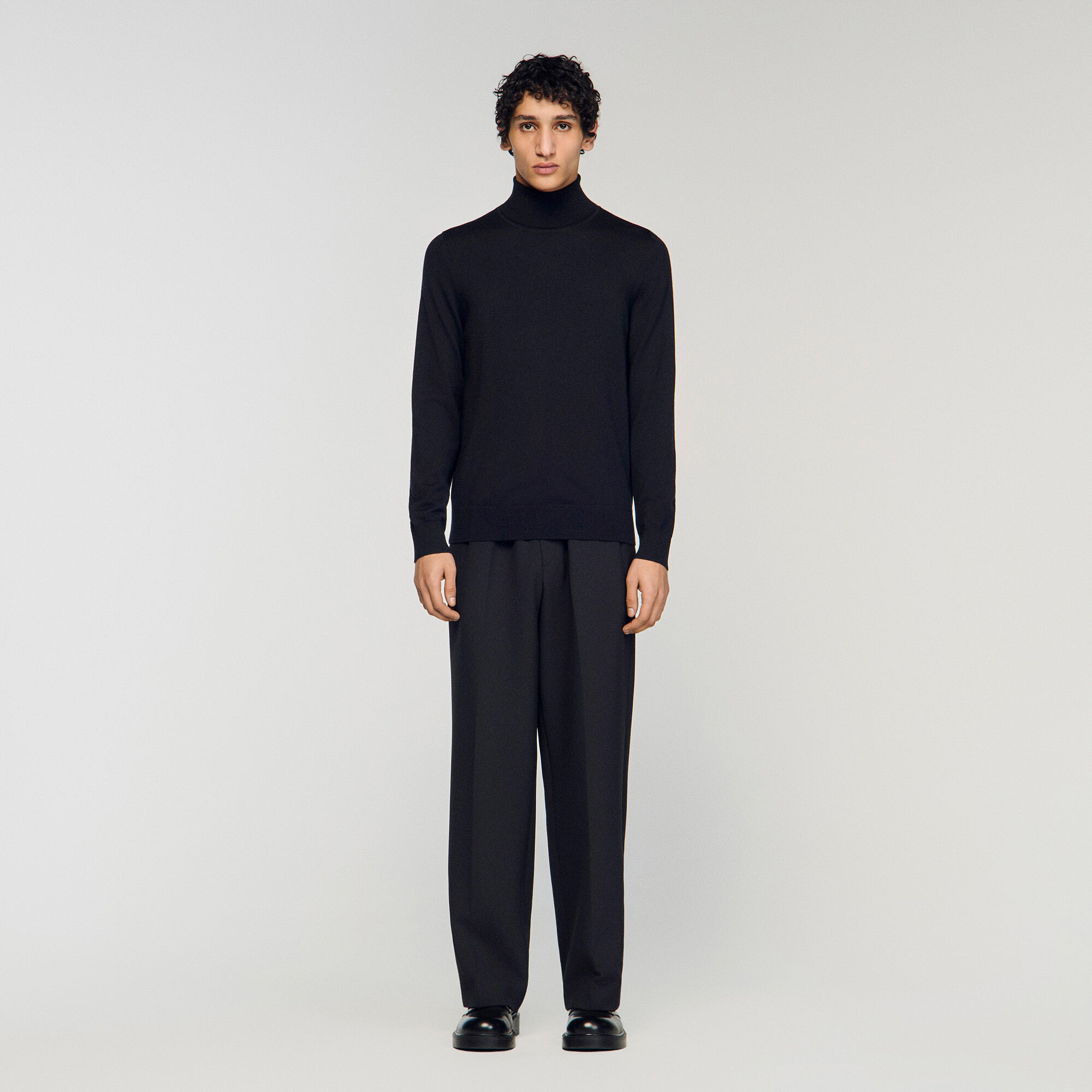 Pullover a collo alto in lana