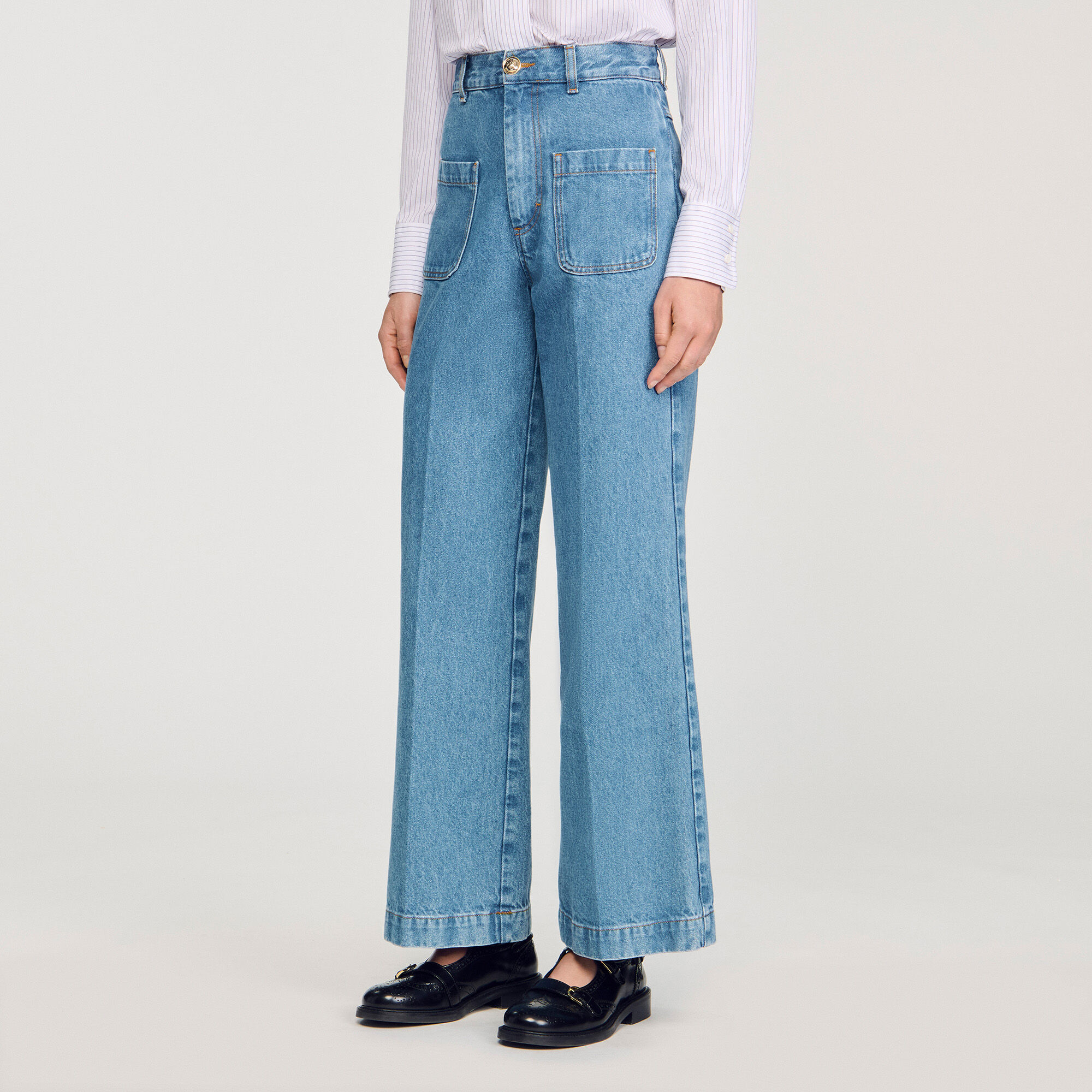 Jeans larghi a vita alta