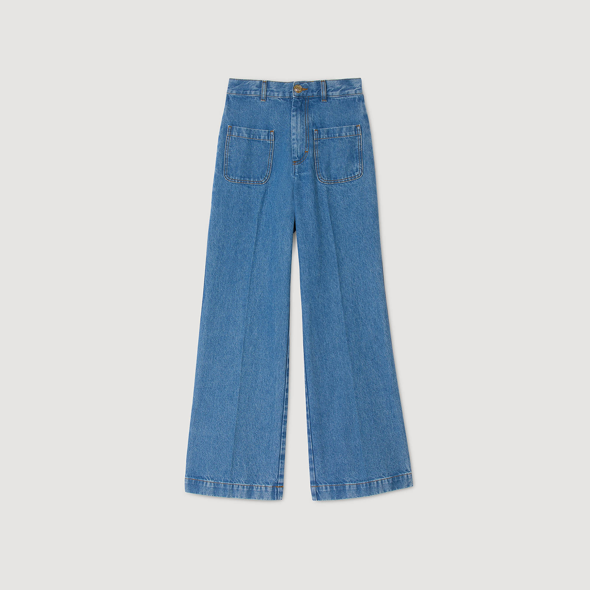 Jeans larghi a vita alta