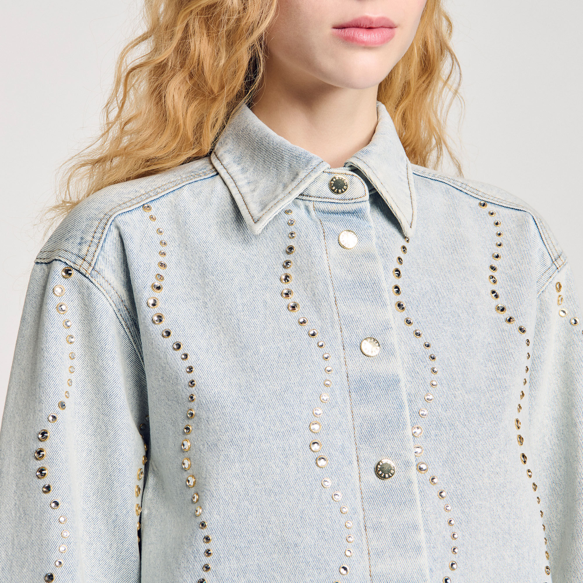 Camicia di jeans glitterata
