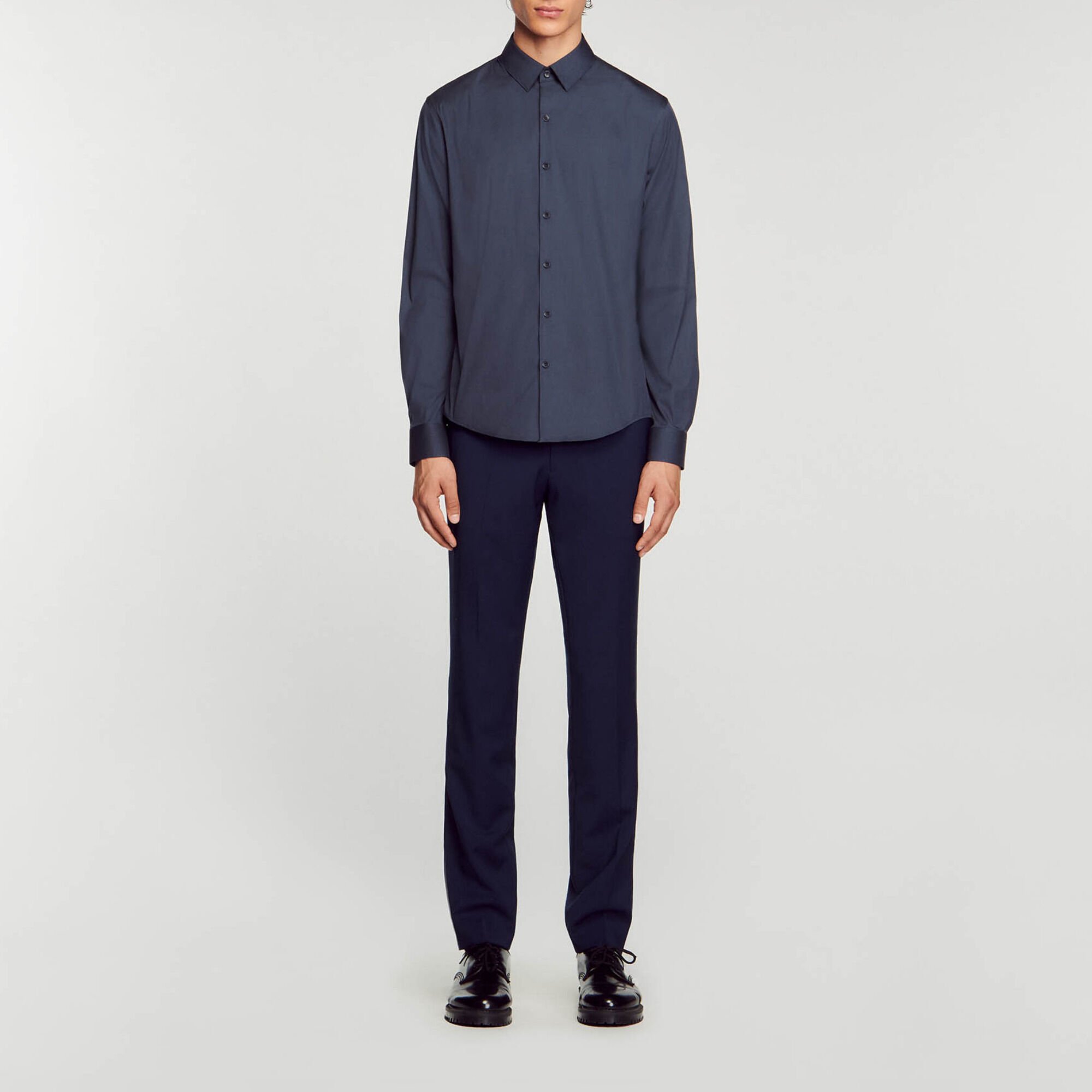 Camicia aderente in cotone stretch