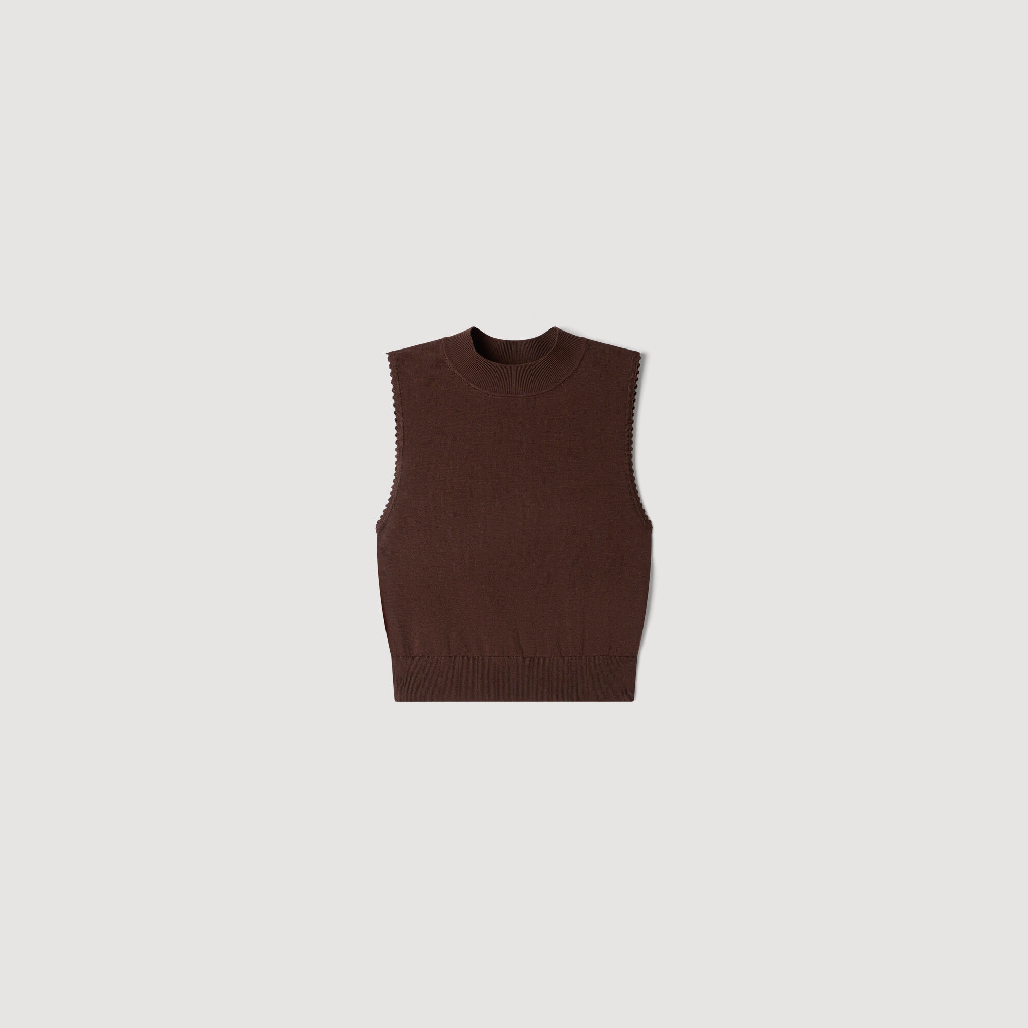 Maglione corto effetto trasparente