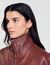 Giubbotto in pelle oversize