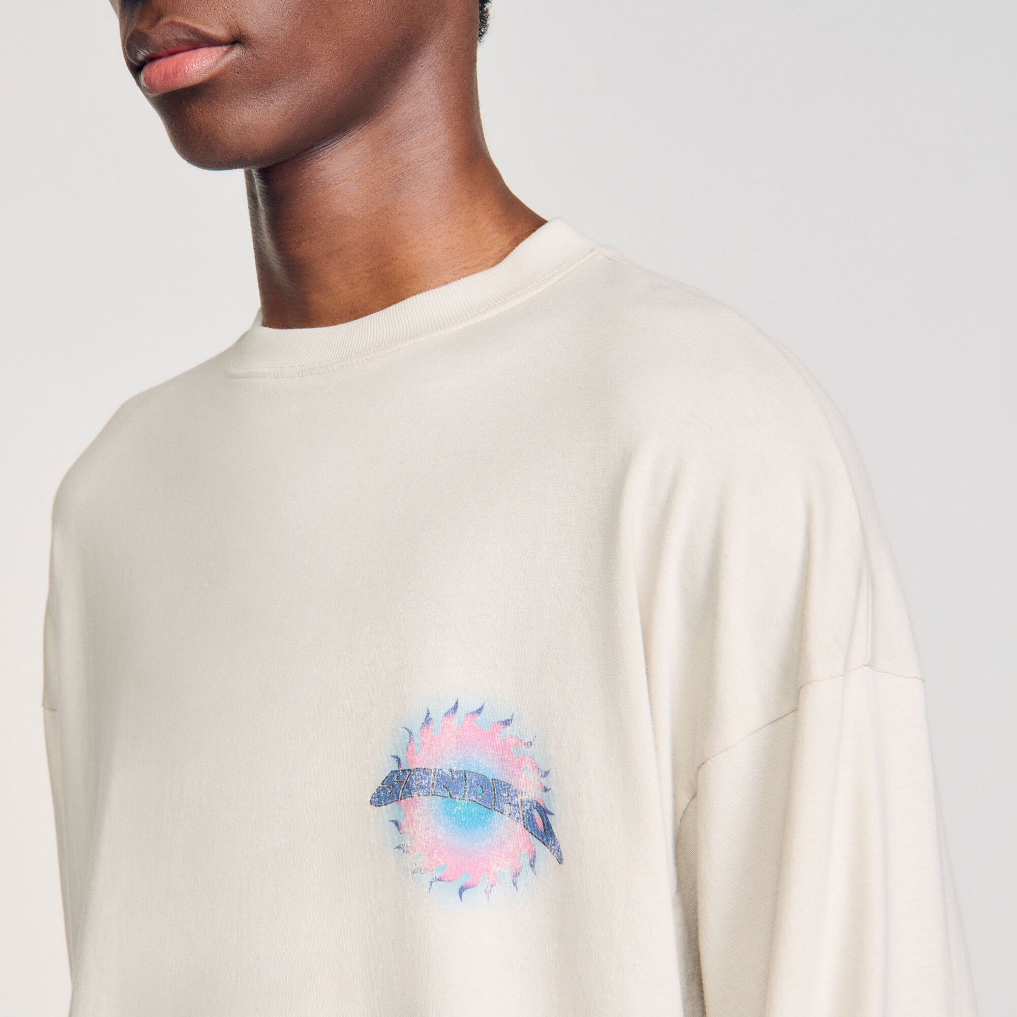 T-shirt con stampa a sole
