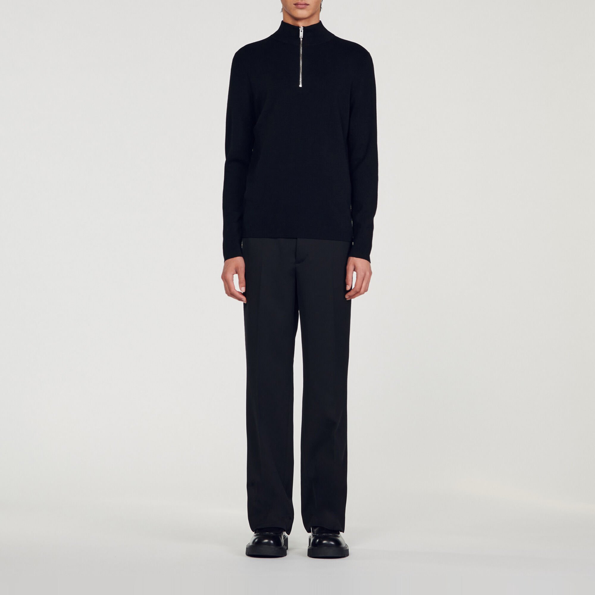 Maglione con collo alto e chiusura a zip