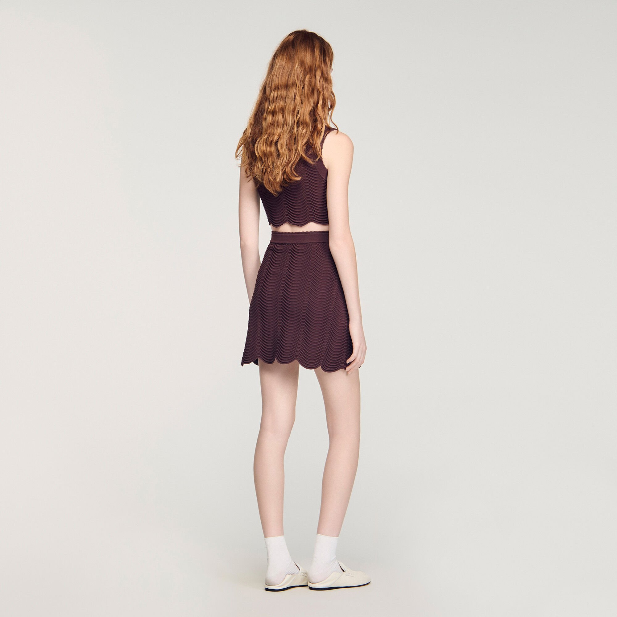 Gonna corta in maglia fantasia