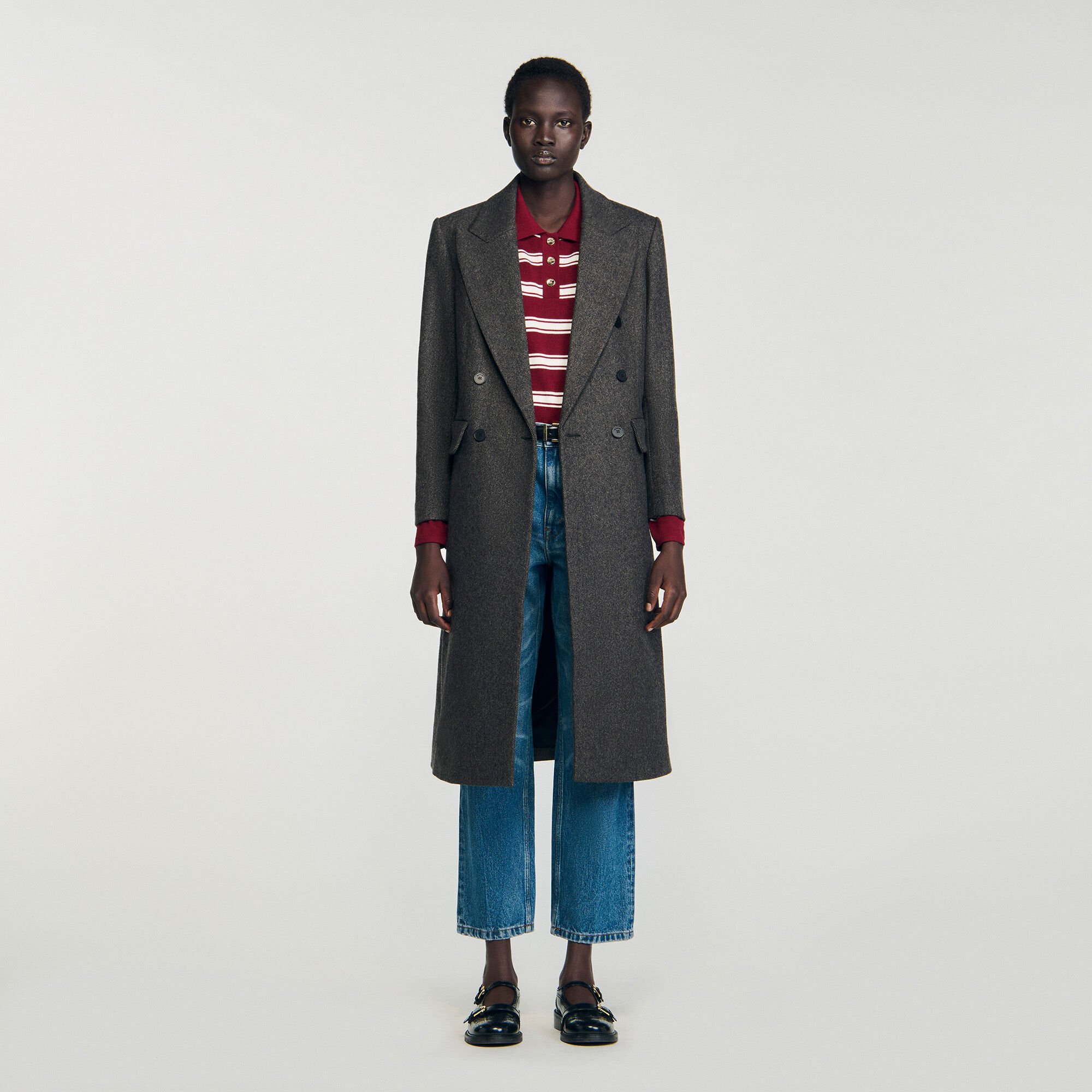 Cappotto attillato doppiopetto