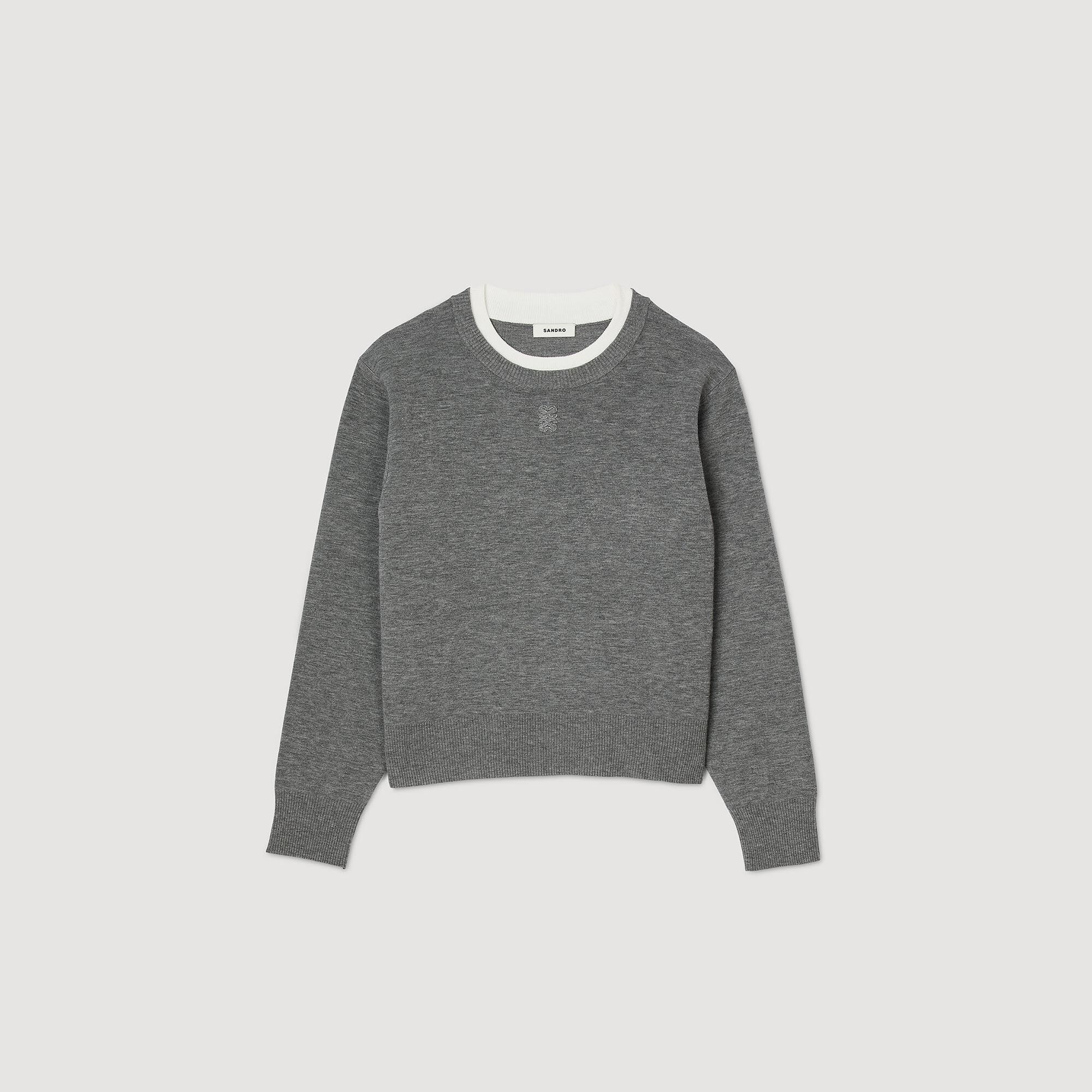 Maglione con colletto a contrasto
