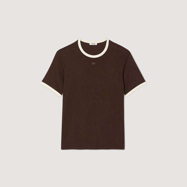 T-shirt bicolore con patch