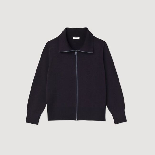 Cardigan in lana con zip