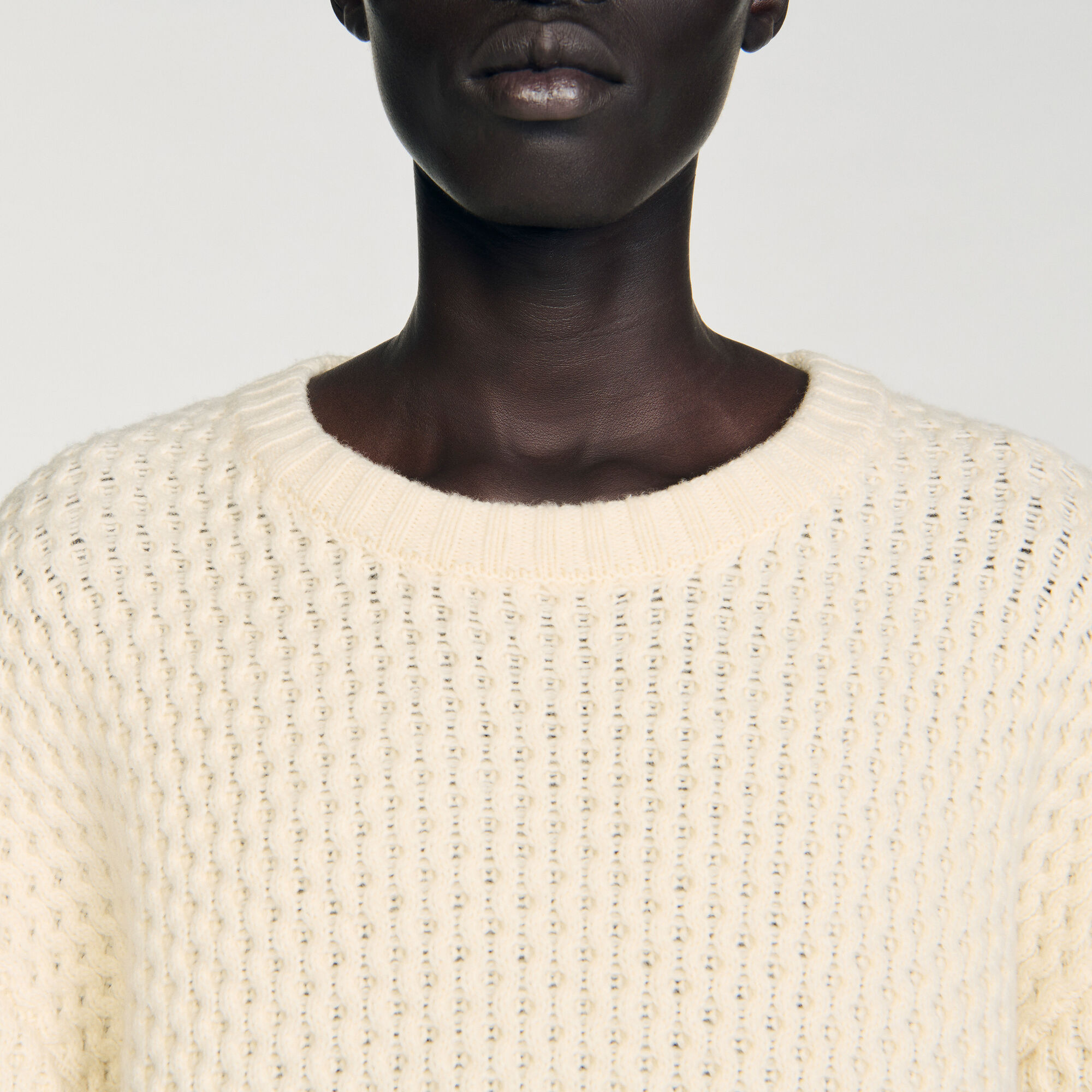Maglione in lana punto nido d'ape