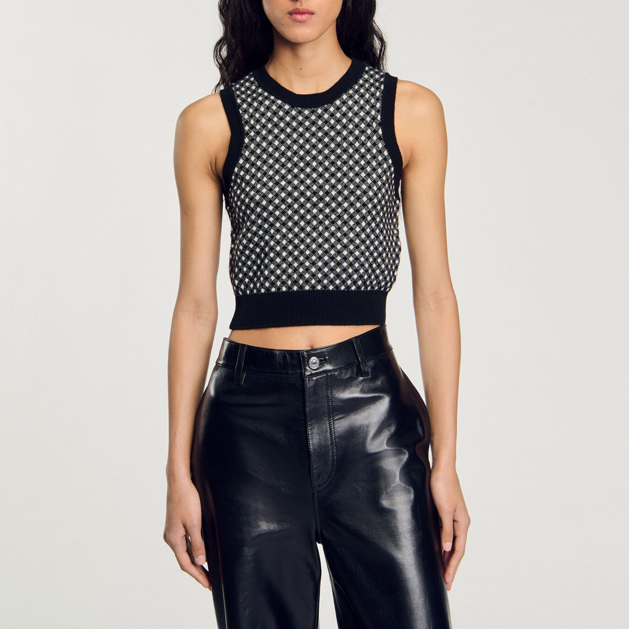 Top in maglia a quadri - Donna | Sandro