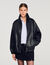 Giubbotto in pelle oversize