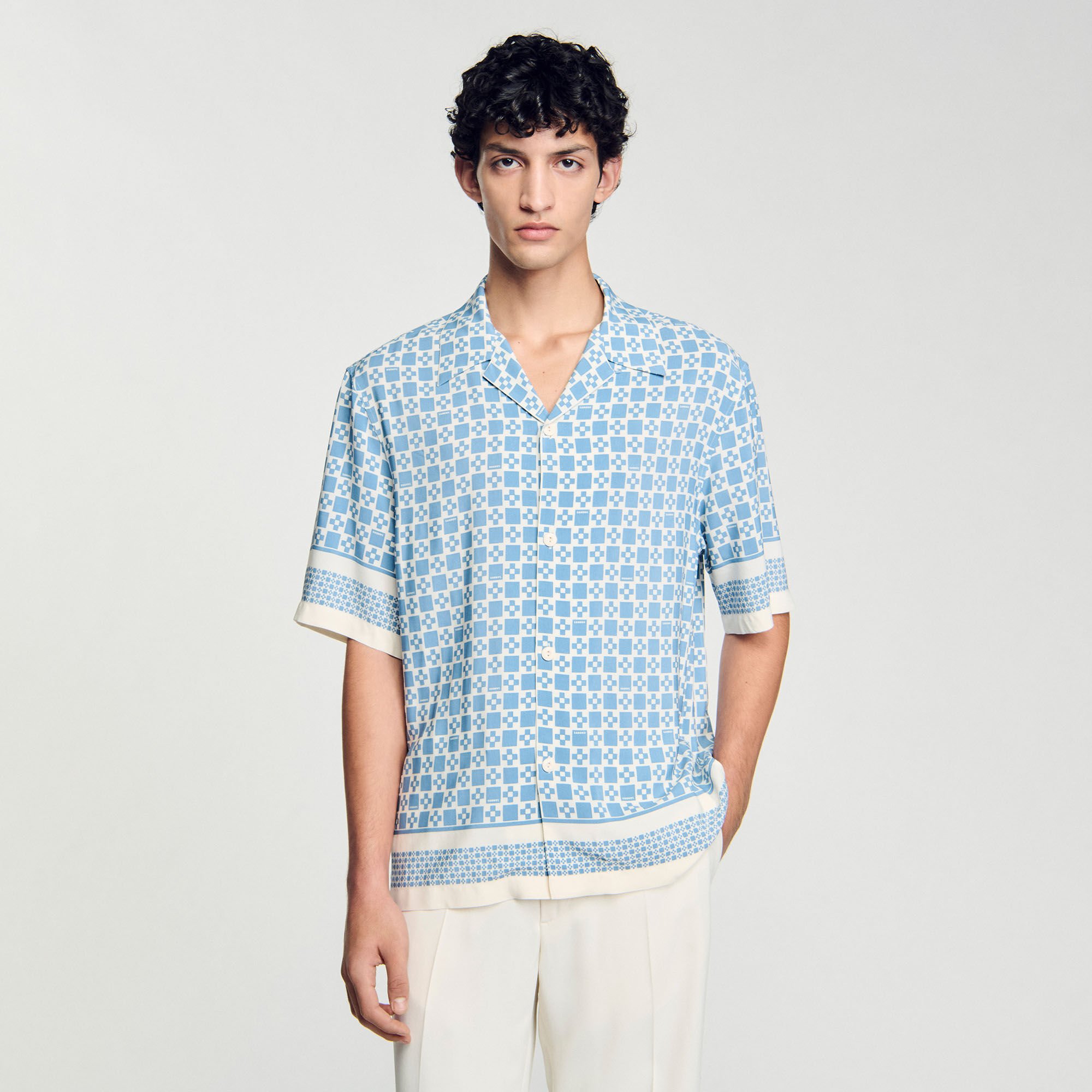 Camicia fluida con stampa Square Cross