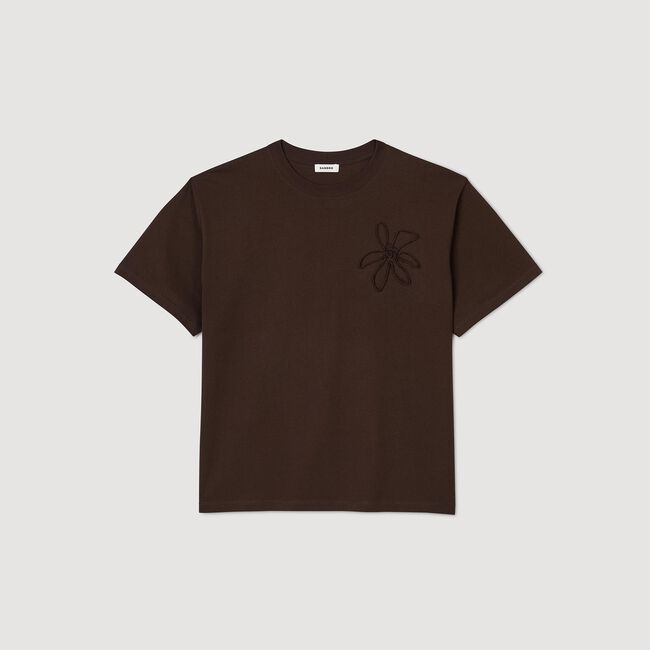 T-shirt oversize con fiore