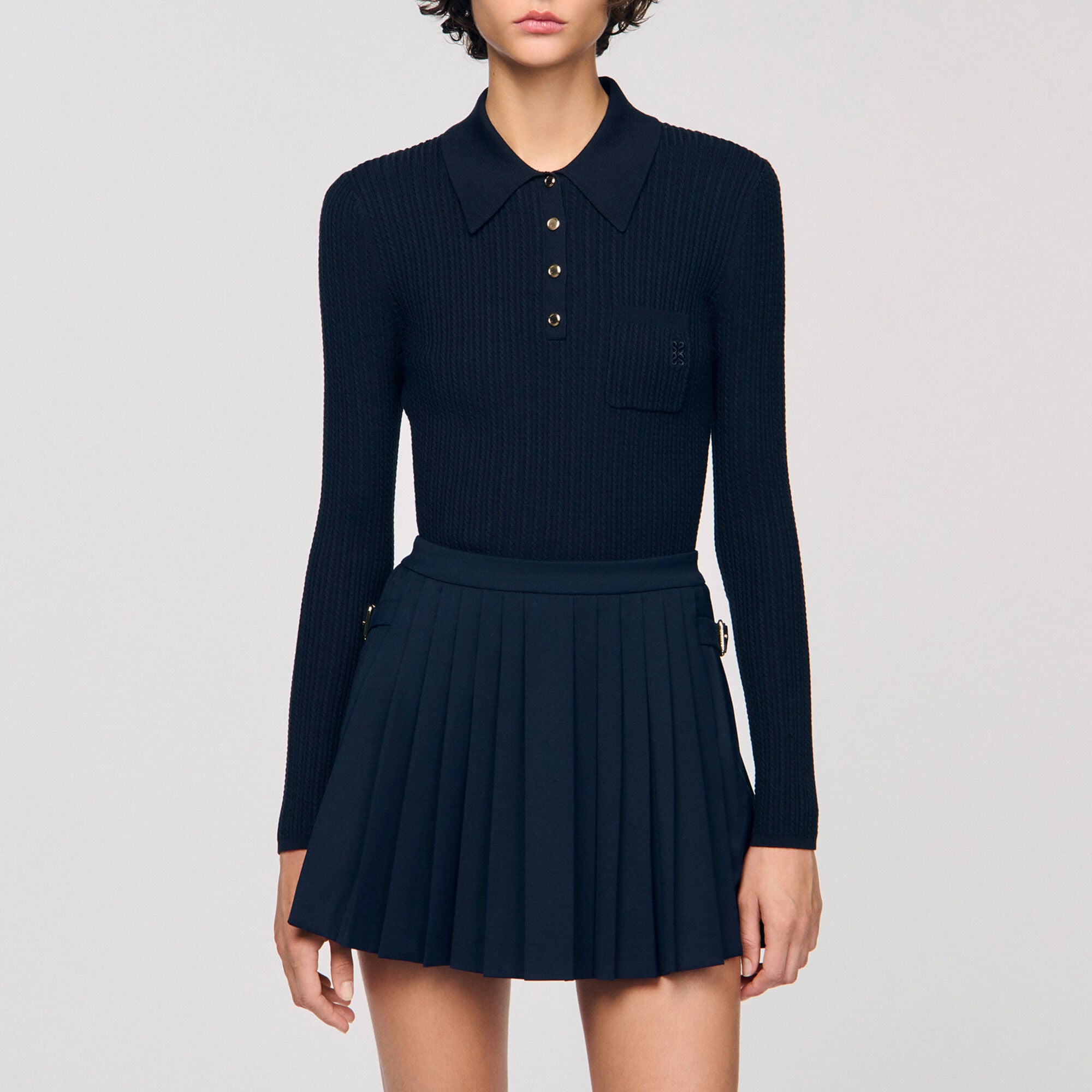 Maglione polo in maglia ritorta - Donna | Sandro