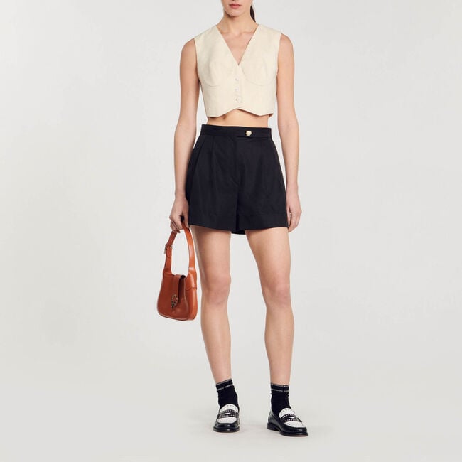 Shorts in gabardina