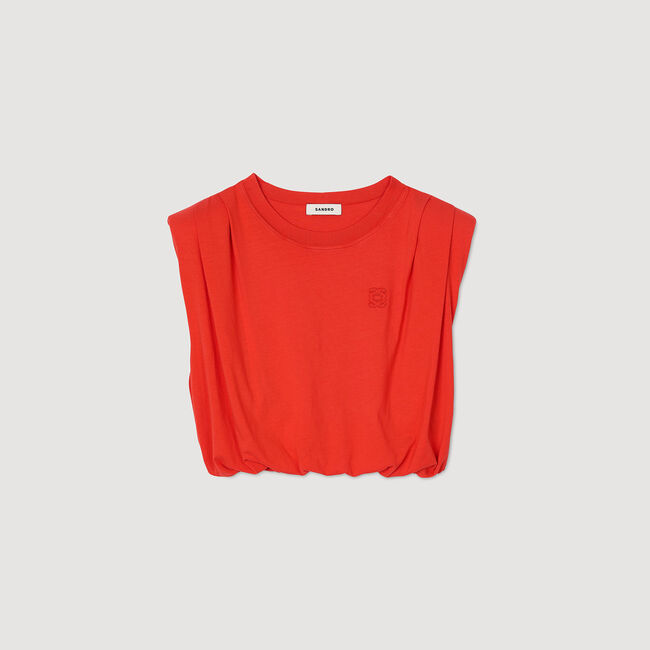 T-shirt corta drappeggiata