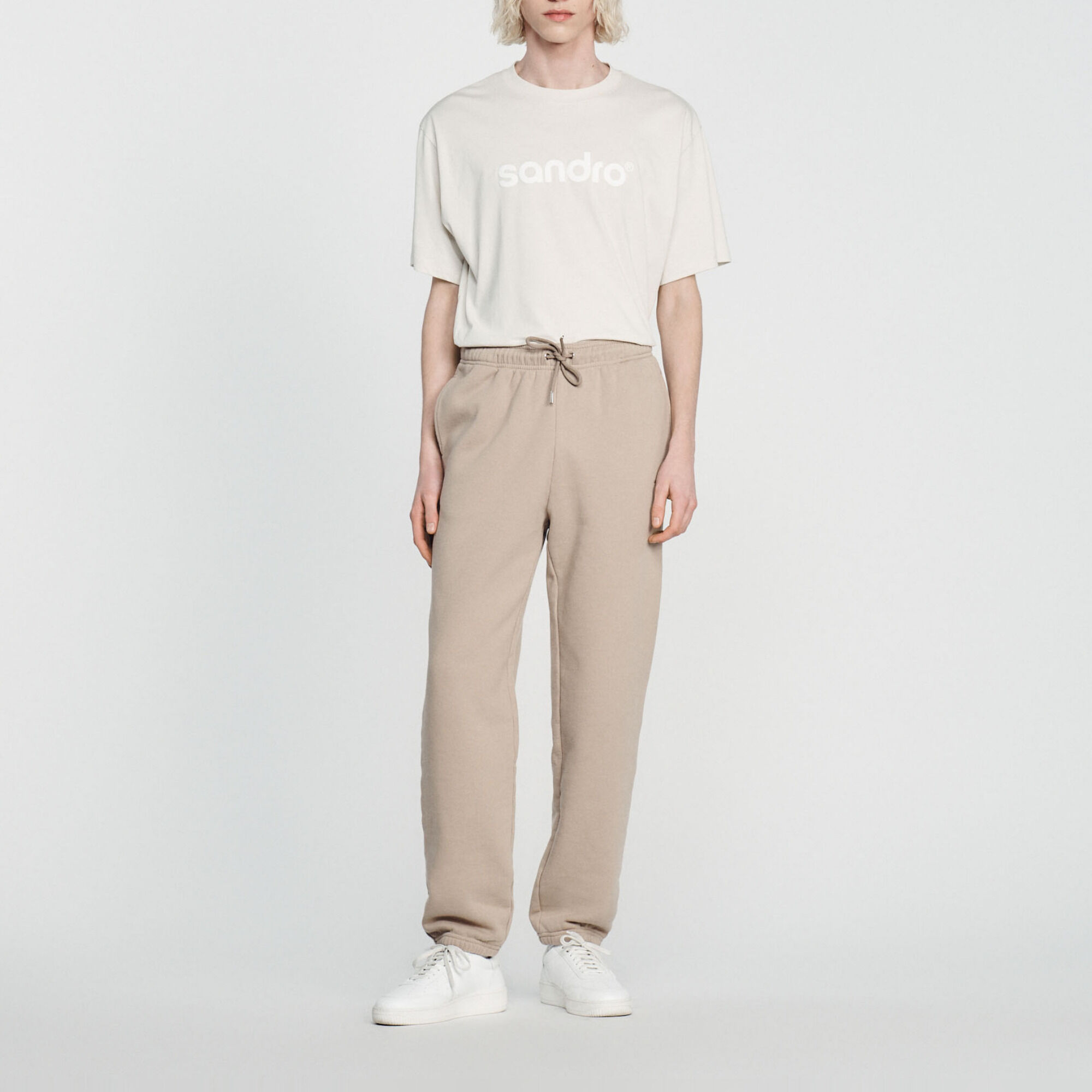 Pantaloni da jogging felpati ricamati