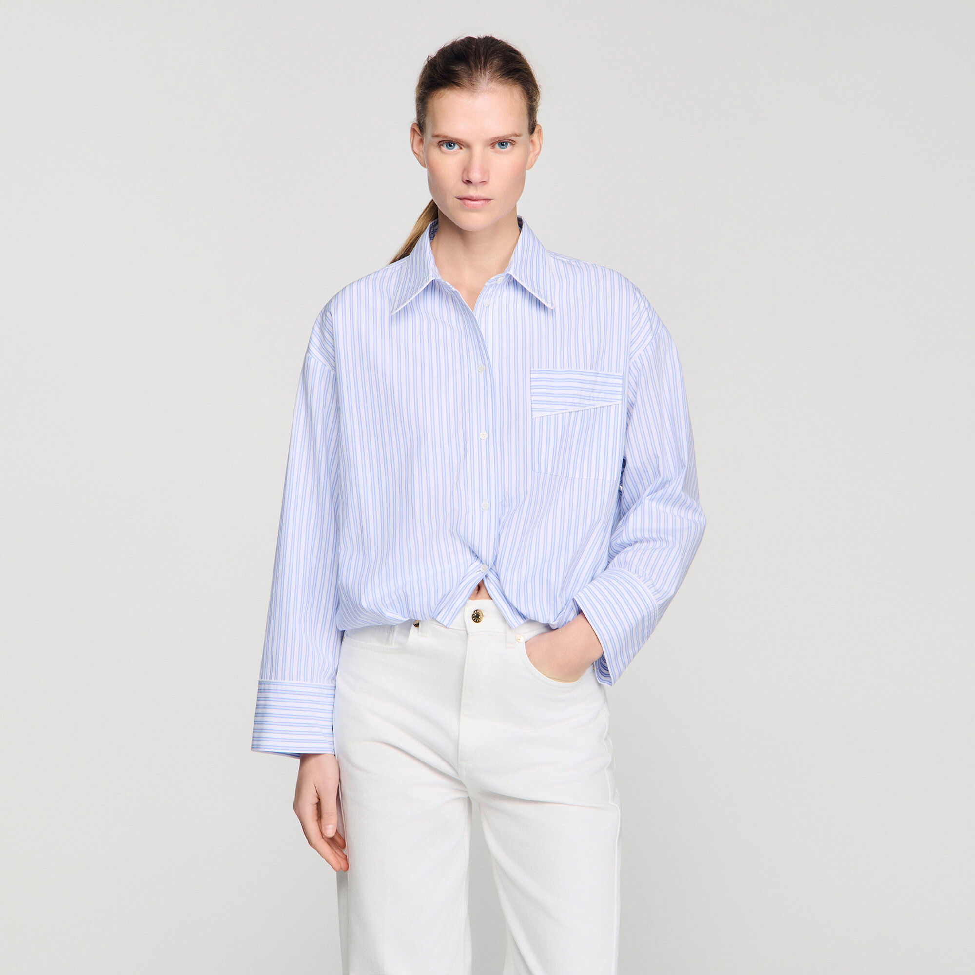 Camicia corta a righe