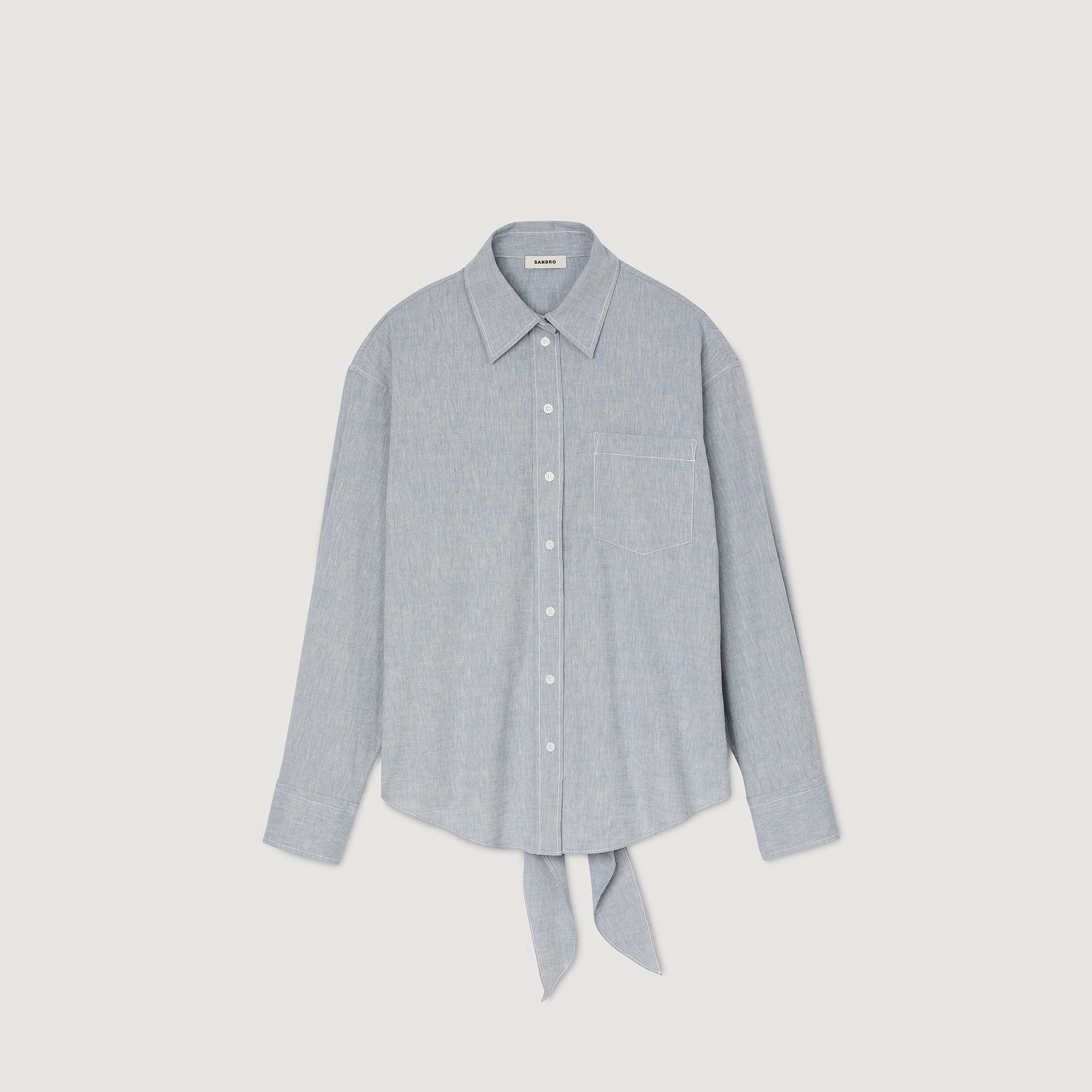 Camicia lunga con retro annodato