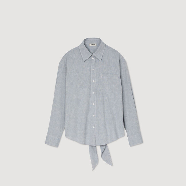 Camicia lunga con retro annodato