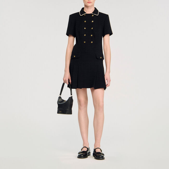 Abito corto in tweed con bottoni - Donna | Sandro