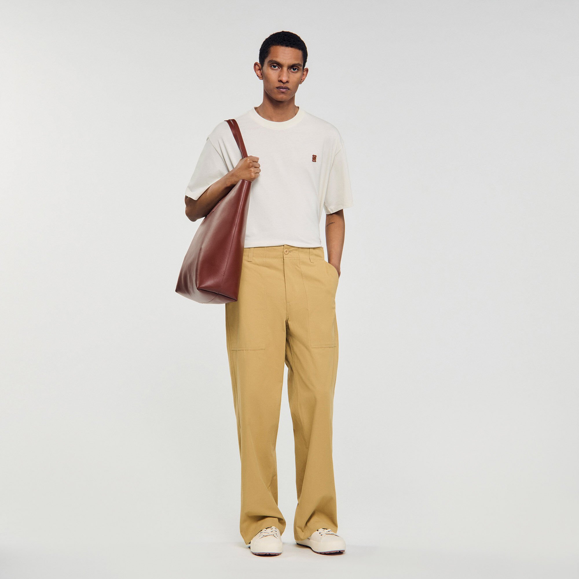 Pantaloni larghi in cotone