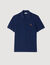 Polo con logo in pelle