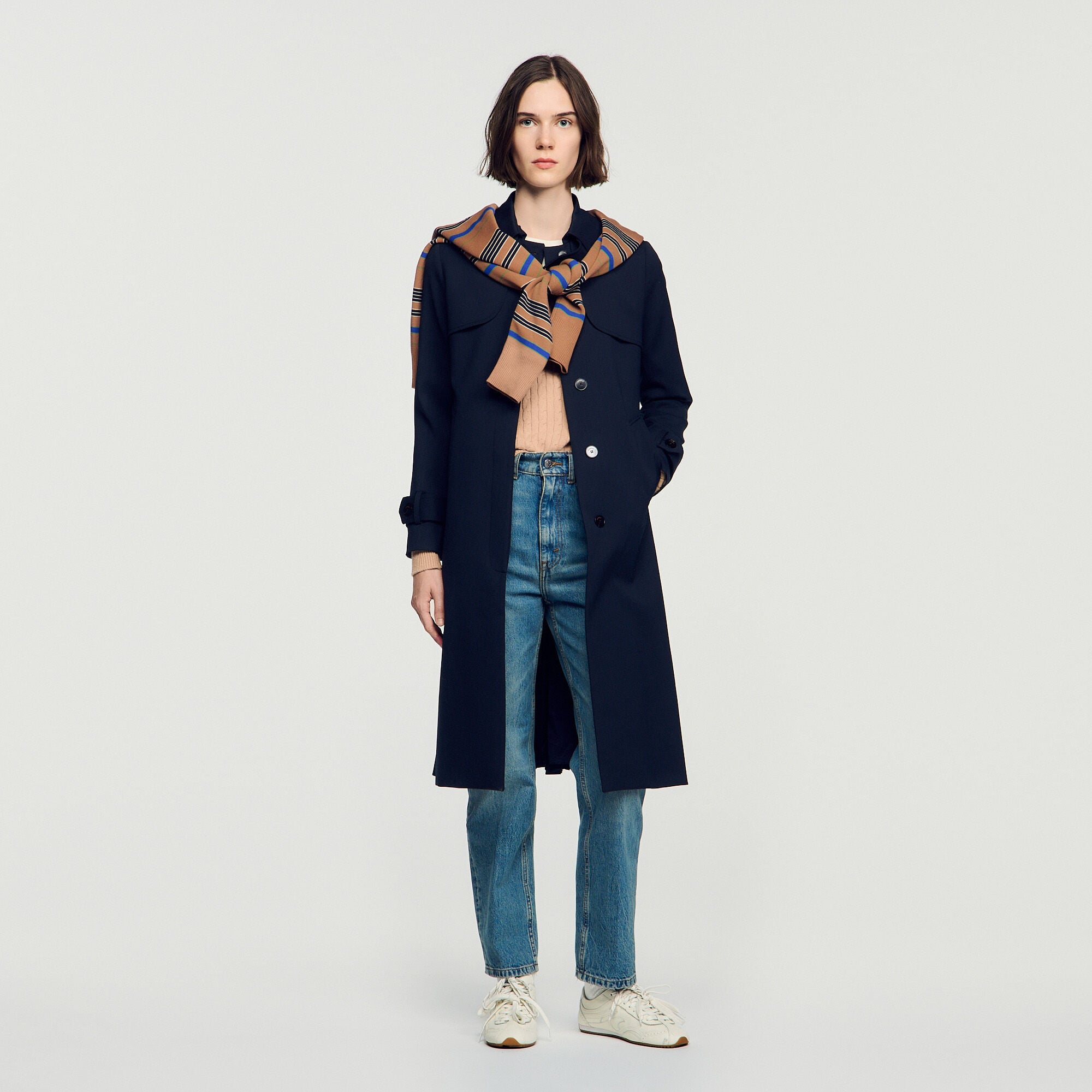 Trench con inserto plissettato - Donna | Sandro