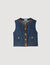 Top in denim e pelle