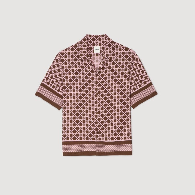 Camicia fluida con stampa Square Cross