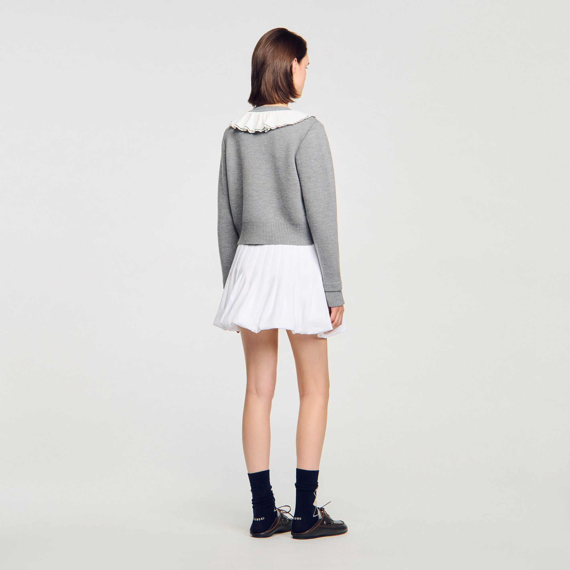 Cardigan con colletto a contrasto