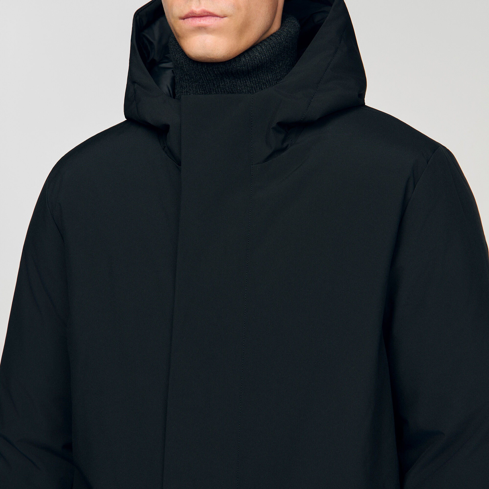 Parka con cappuccio e zip