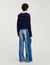 Cardigan con dettagli in denim