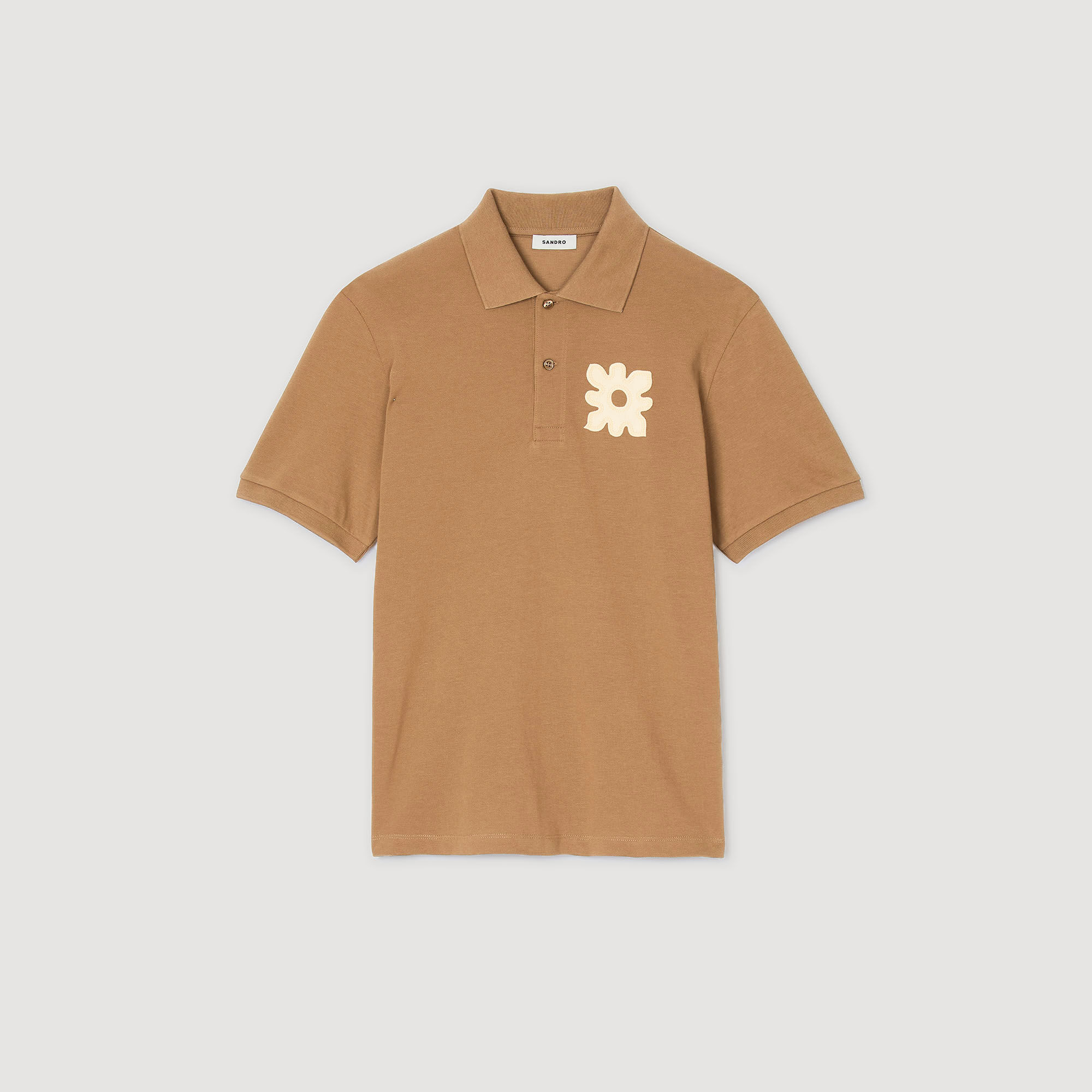 Polo con inserto a fiore