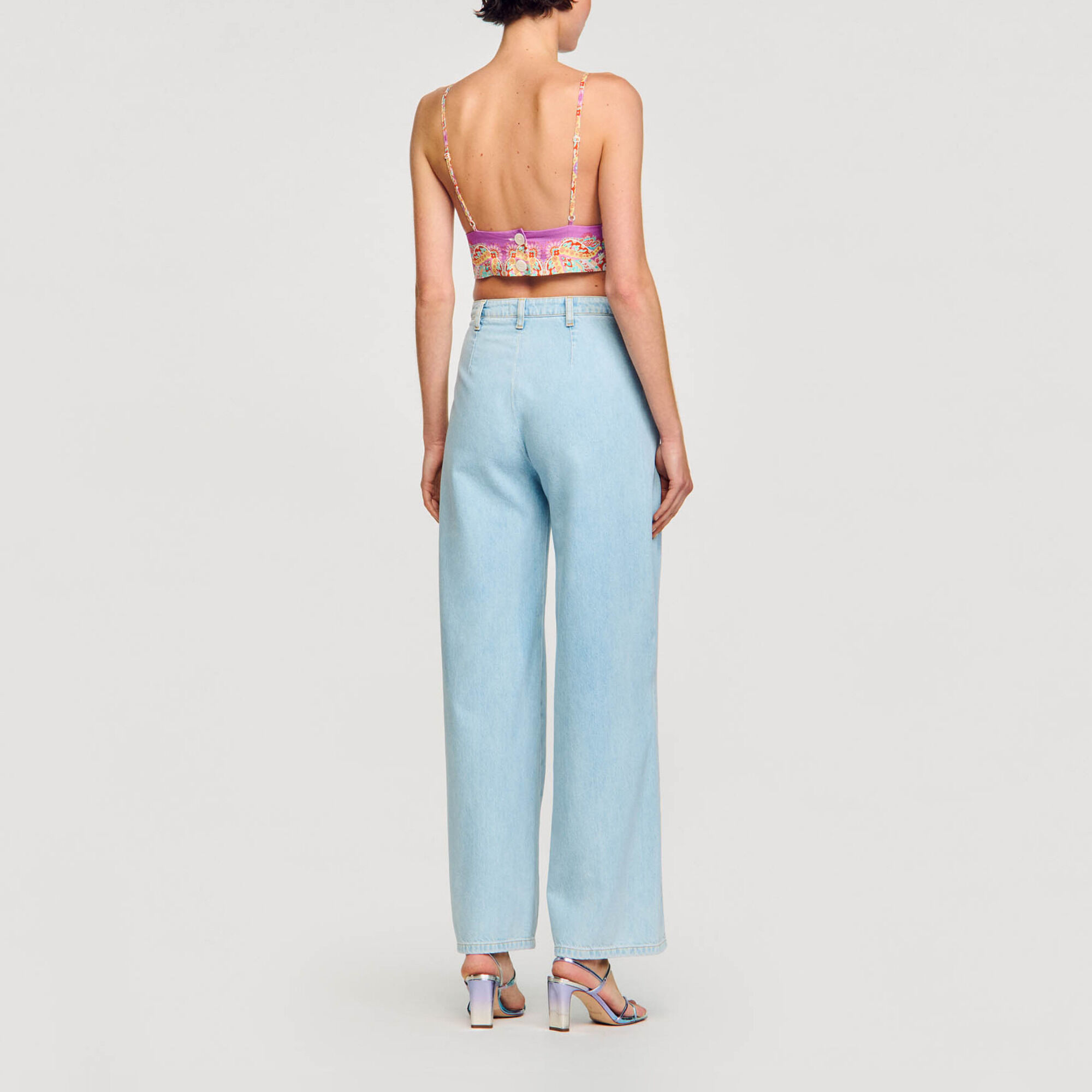 Top molto corto con stampa